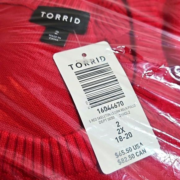 ❤️NWT VINTAGE TORRID SWEATER - DANCING SKELETON HOLIDAY CHRISTMAS LIGHTS TREE - Picture 5 of 16